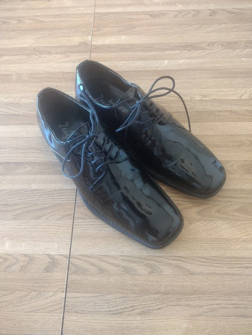 Antonio Zengara Tony Black Patent Faux Leather Oxford Shoes